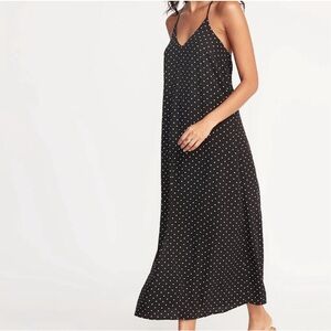 Old Navy Black Polda Dot Maxi Dress